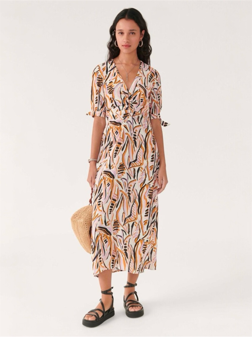 $395 Ba&sh Wrapped Vibrant Maxi Dress Contemporary Size S
